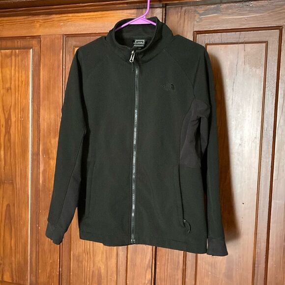 The North Face Soft Shell Black Women’s Jacket Size Large Water Wind Resistant L - Picture 1 of 14